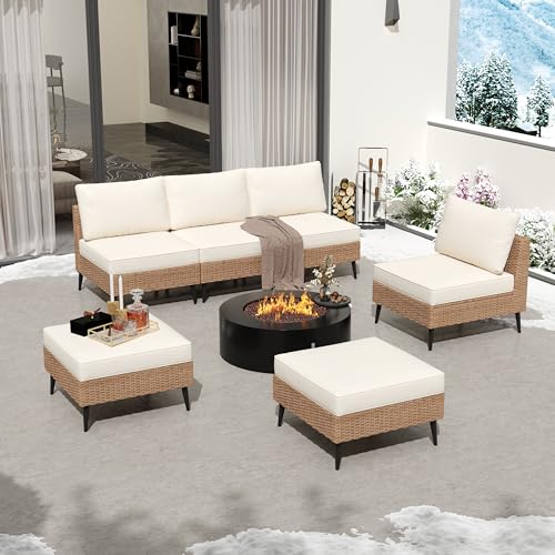 LVUYOYO 6 Pieces Outdoor Patio Furniture Set